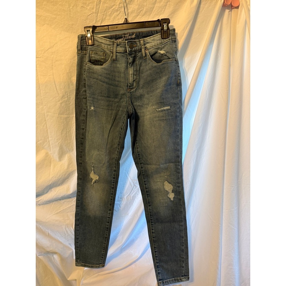Universal Thread Womens High-Rise Skinny Distressed Jeans Blue Size 8/29R
